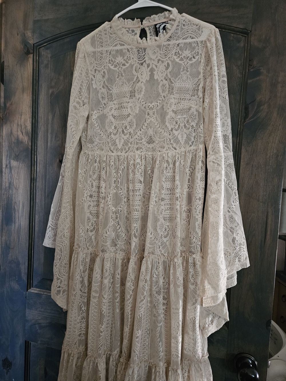 Killstar Cream Lace Tiered Maxi Dress